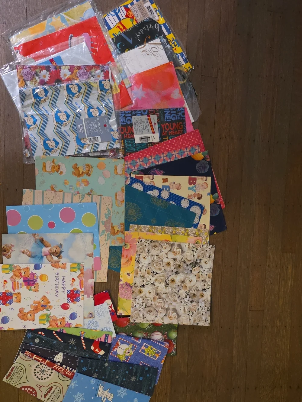 Assorted Vintage Gift Wrap Sheets -  Themed Designs- 37 Sheets